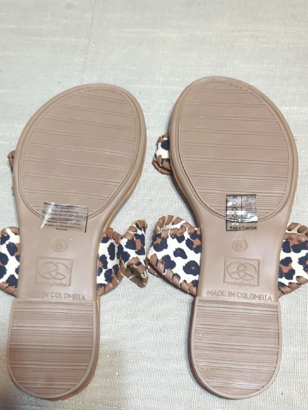 EvergladesMimi 10 Double Strap Leopard Multi-color Sandals‎